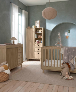 Mamas & Papas Oska Furniture Range "Natural Oak" Cotbed, Narrow Dresser and Wardrobe Set #2